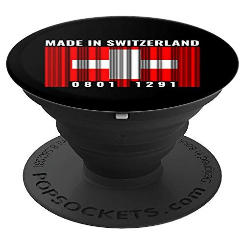 Switzerland Heritage Swiss Roots Barcode PopSockets Grip and Stand for Phones and Tablets