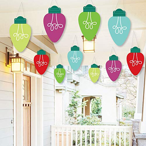Big Dot of Happiness Hanging Christmas Light Bulbs - Outdoor Holiday Party Hanging Porch and Tree Yard Decorations - 10 Pieces Big Dot of Happiness Hanging Christmas Light Bulbs - Outdoor Holiday Party Hanging Porch and Tree Yard Decorations - 10 Pieces