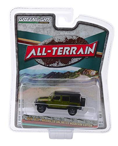 Greenlight 35150-E All-Terrain Series 9-2010 Jeep Wrangler Unlimited Mountain Edition - Rescue Green 1/64 Scale