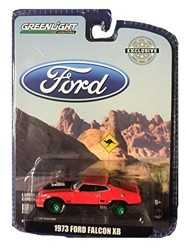 Green Machine 29946 1973 Ford Falcon XB Custom - Red Pepper with Black Stripes (Hobby Exclusive) 1:64 Scale Greenlight Chase