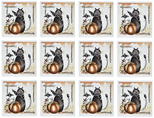 3dRose Halloween Cat - Greeting Cards, 6 x 6 inches, set of 12 (gc_4422_2)