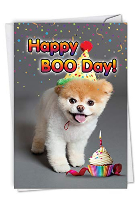 NobleWorks, Happy Boo-day - Cute Card for Birthdays - Dog, Puppy Bday Design - Adorable Note Card with Envelope C6874BDG NobleWorks, Happy Boo-day - Cute Card for Birthdays - Dog, Puppy Bday Design - Adorable Note Card with Envelope C6874BDG