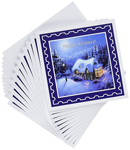 3dRose Happy Holiday - Greeting Cards, 6 x 6 inches, set of 12 (gc_3204_2)