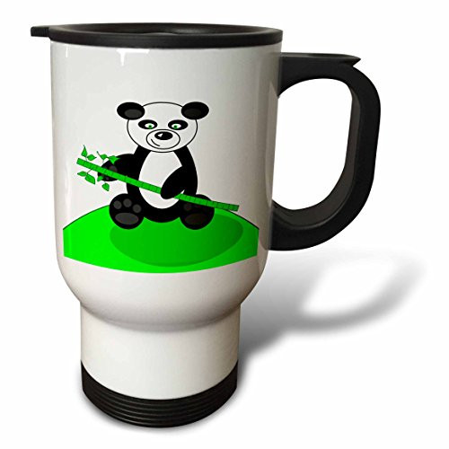 3dRose Happy Panda Bear with Bamboo Stainless Steel Travel Mug, 14-Ounce 3dRose Happy Panda Bear with Bamboo Stainless Steel Travel Mug, 14-Ounce