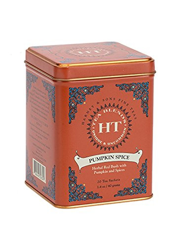 Harney and Sons Rooibos Tea Sachets, Pumpkin Spice, 20 Count (Pack of 4)