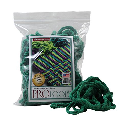Harrisville Designs Friendly Loom Potholder Cotton Loops 10 Inch Pro Size Loops Make 2 Potholders, Weaving Crafts for Kids and Adults-Green