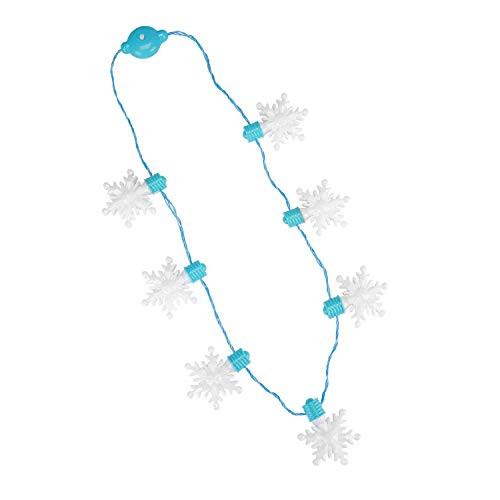 Hautton Light-Up Snowflake Necklace, 7 LEDs Battery-Operated 6 Flashing Modes Necklace Flashing String Lights for Christmas Holiday Festival Party