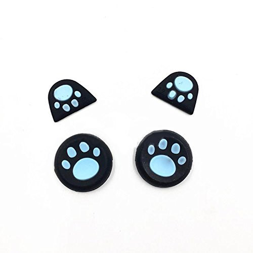 Thumb Grip Stick Joystick Cover Caps + Trigger Buttons Sticker for PS4 Controller L2 R2 Button Protective (Blue)