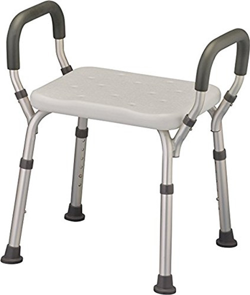 Bath Seat Shower Bench with Arms, Adjustable Shower Chair with Arms Padded Handles, without Back, Medical Shower Chair Bench Bath Stool Safety Shower Seat for Elderly, Adults, Disabled, 300 Lbs, White Bath Seat Shower Bench with Arms, Adjustable Shower Chair with Arms Padded Handles, without Back, Medical Shower Chair Bench Bath Stool Safety Shower Seat for Elderly, Adults, Disabled, 300 Lbs, White