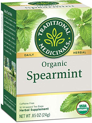 Traditional Medicinals Organic Spearmint Herbal Tea, 16 Tea Bags (Pack of 3)