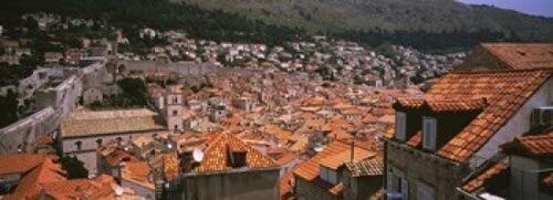 Posterazzi High Angle View seen from Southwest Side of City Wall Dubrovnik Croatia Poster Print (18 x 7)