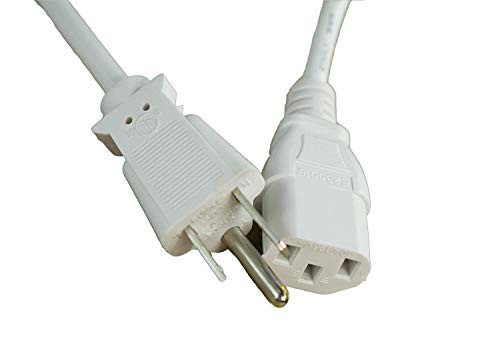 [UL Listed] OMNIHIL White 30 Feet Long AC Power Cord Compatible with BenQ TH671ST 1080p Short Throw Projector