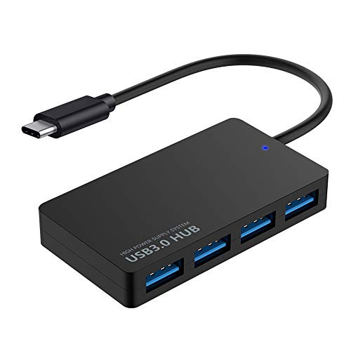 MMOBIEL 4-Port USB Type C to 3.0 Data Hub Compatible with MacBook Mac Pro/Mini iMac Surface Pro XPS Notebook PC USB Flash Drives Mobile HDD and More
