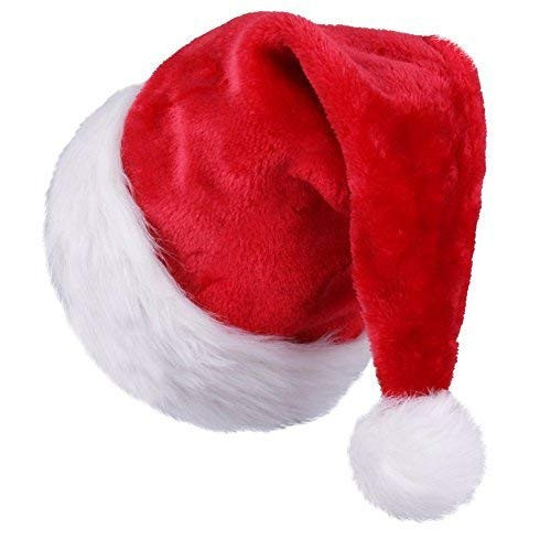 FYL Santa Hat for Kids Child Children Big Santa Hat Comfort Double Liner Plush Red Velvet