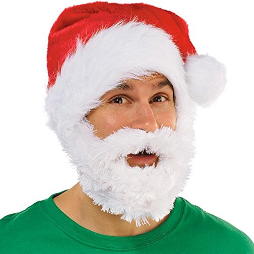 amscan Velour Santa Hat with Plush Beard | Christmas Accessory