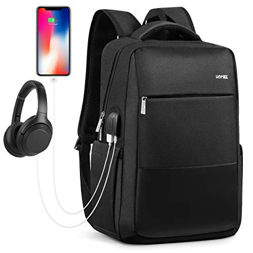 Laptop Backpack, Large School Backpack for Men and Women with USB Charging Port