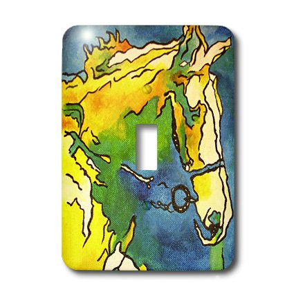 3dRose lsp_18295_1"Horse Contemporary Abstract" Single Toggle Switch