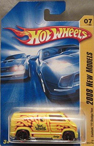 Hot Wheels 2008 New Models CUSTOM '77 DODGE VAN Yellow 007/196 Treasure Hunt