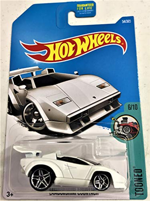 Hot Wheels 2017 Tooned Lamborghini Countach 54/365, White Hot Wheels 2017 Tooned Lamborghini Countach 54/365, White