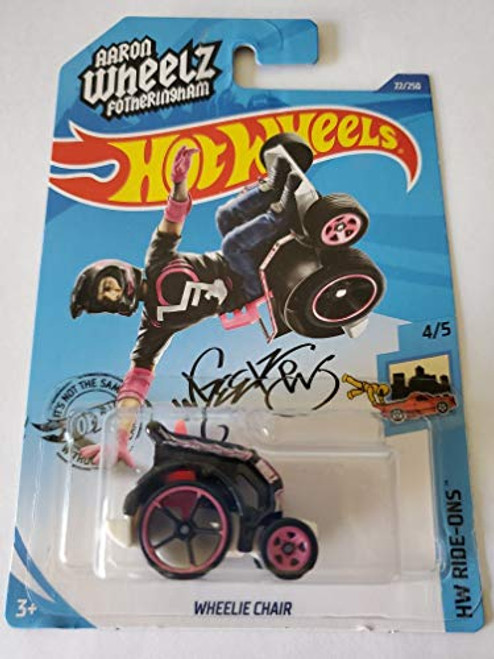 Hot Wheels 2020 HW Ride-Ons Aaron Wheelz Fotheringham Wheelie Chair 22/250, Black and Pink