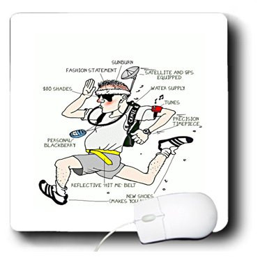 3dRose LLC 8 x 8 x 0.25 Inches Mouse Pad, Humorous Runner with All His Gear (mp_119220_1)