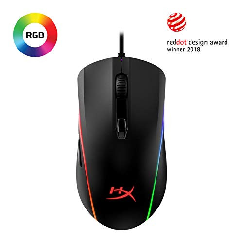 HyperX Pulsefire Surge - RGB Wired Optical Gaming Mouse, Pixart 3389 Sensor up to 16000 DPI, Ergonomic, 6 Programmable Buttons, Compatible with Windows 10/8.1/8/7 - Black