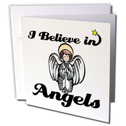 3dRose I Believe In Angels - Greeting Cards, 6 x 6 inches, set of 6 (gc_104723_1) 3dRose I Believe In Angels - Greeting Cards, 6 x 6 inches, set of 6 (gc_104723_1)
