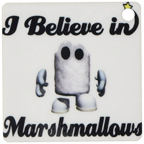 3dRose I Believe In Marshmallows - Key Chains, 2.25 x 4.5 inches, set of 2 (kc_105341_1)