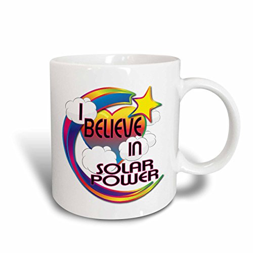 3dRose mug_166894_1 I Believe in Solar Power Cute Believer Design Ceramic Mug, 11-Ounce