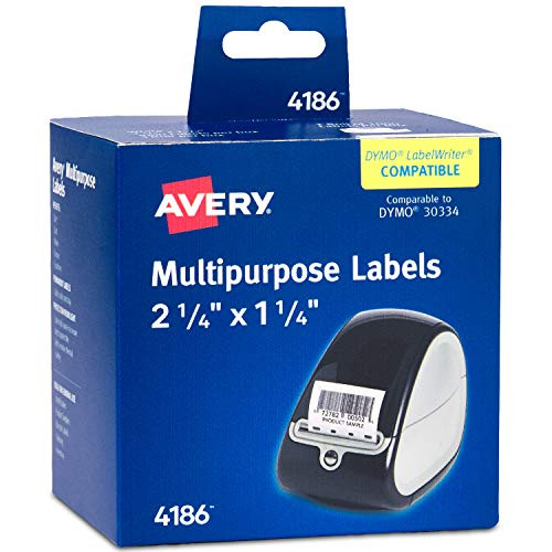 Avery Thermal Roll Labels, 2-1/4" x 1-1/4", White, 1, 000 Multipurpose Labels per Roll, 1 Roll (4186)