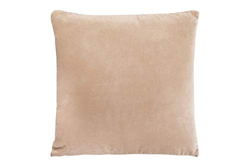 Creative Co-op Square Taupe Cotton Velvet Cream Back Pillows, White