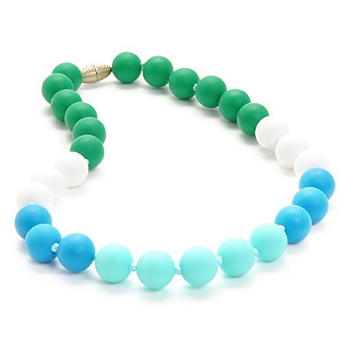 Juniorbeads by Chewbeads Bleecker Jr. Necklace, 100% Safe Silicone - Turquoise
