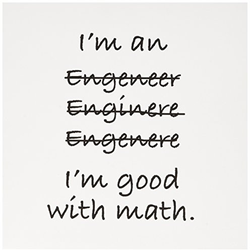 3dRose Im an engeneer enginere engenere Im good with math - Greeting Cards, 6 x 6 inches, set of 12 (gc_171882_2)