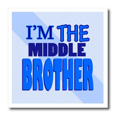 3dRose ht_20378_2 Im The Middle Brother Blue Iron on Heat Transfer for White Material, 6 by 6-Inch