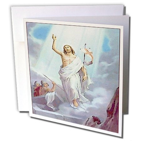 3dRose Image of Realistic Painting Of Christ Resurrection - Greeting Cards, 6 x 6 inches, set of 12 (gc_163280_2)
