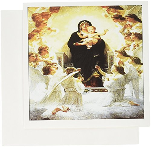 3dRose Image of virgin mary with angels painting - Greeting Cards, 6 x 6 inches, set of 12 (gc_174232_2)