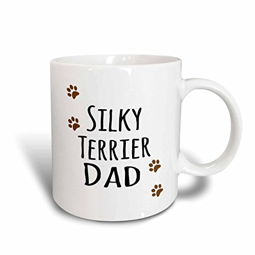 3dRose 153986_2 Silky Terrier Dog Dad Mug, 15 oz, Ceramic