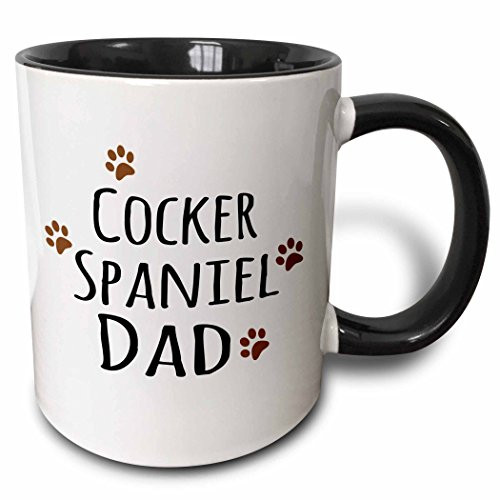 3dRose 153892_4 Cocker Spaniel Dog Dad Mug, 11 oz, Black
