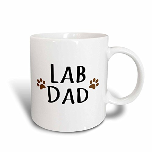3dRose 153936_6 Lab Dog Dad Mug, 11 oz, Brown