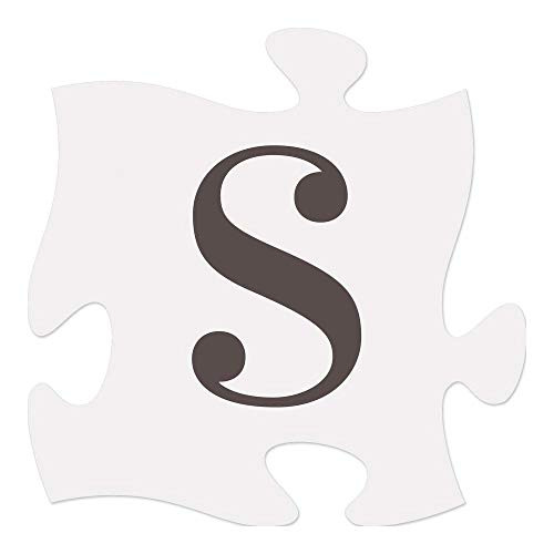 P. Graham Dunn Monogram S Classic White 6 x 6 Wood Decorative Mini Puzzle Piece Plaque