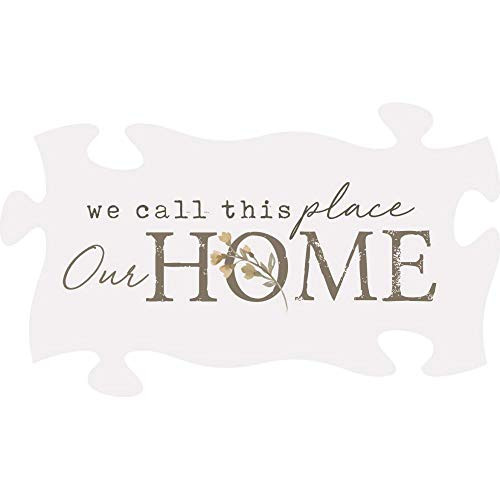 P. Graham Dunn This Place Our Home Whitewashed 22 x 13 Wood Decorative Puzzle Piece Plaque