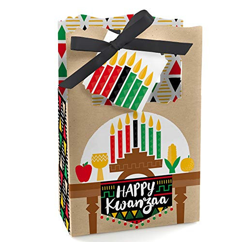 Big Dot of Happiness Happy Kwanzaa - African Heritage Holiday Party Favor Boxes - Set of 12