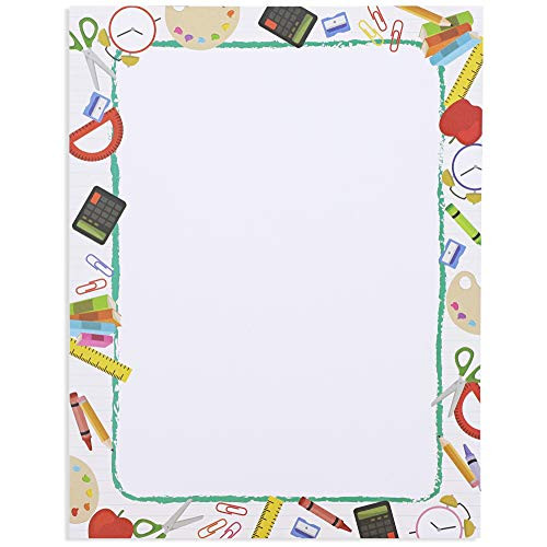 Paper Junkie School Letterhead Stationery Paper (96 Count) 8.5 x 11 Inches