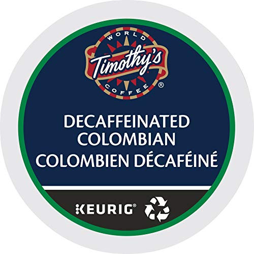 Timothy's World Coffee DECAF Colombian 4 Boxes of 24 K-Cups for Keurig Brewers (Packaging May Vary)