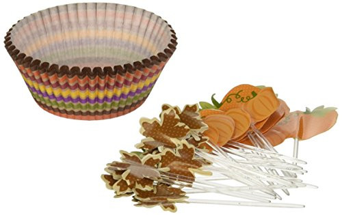 Wilton 415-7071 Autumn 24-Pack Combo Disposable Cupcake Pack