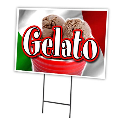 SignMission Gelato 18"x24" Yard Sign & Stake Outdoor Plastic coroplast Window, 18x24, SignMission Gelato 18"x24" Yard Sign & Stake Outdoor Plastic coroplast Window, 18x24,