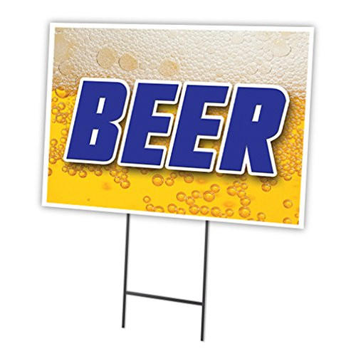 SignMission Beer 18"x24" Yard Sign & Stake Outdoor Plastic coroplast Window, 18x24, SignMission Beer 18"x24" Yard Sign & Stake Outdoor Plastic coroplast Window, 18x24,