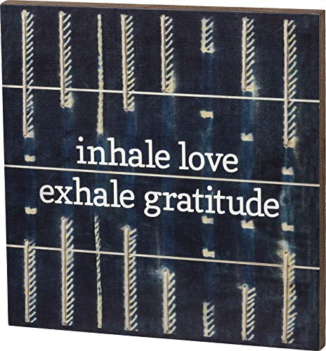 Primitives by Kathy String Art Box Sign, 10 Inches x 10 Inches x 1.75 Inches, Inhale Love