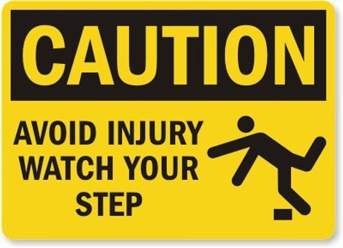 SmartSign "Caution - Avoid Injury, Watch Your Step" Sign | 7" x 10" Aluminum