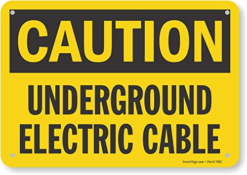 SmartSign "Caution - Underground Electric Cable" Sign | 7" x 10" Aluminum